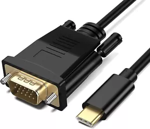 USB 3.1 Type-C to VGA Adapter Cable 1.8M USB-C Male to 15-pin VGA Male Cord AU - Picture 1 of 4