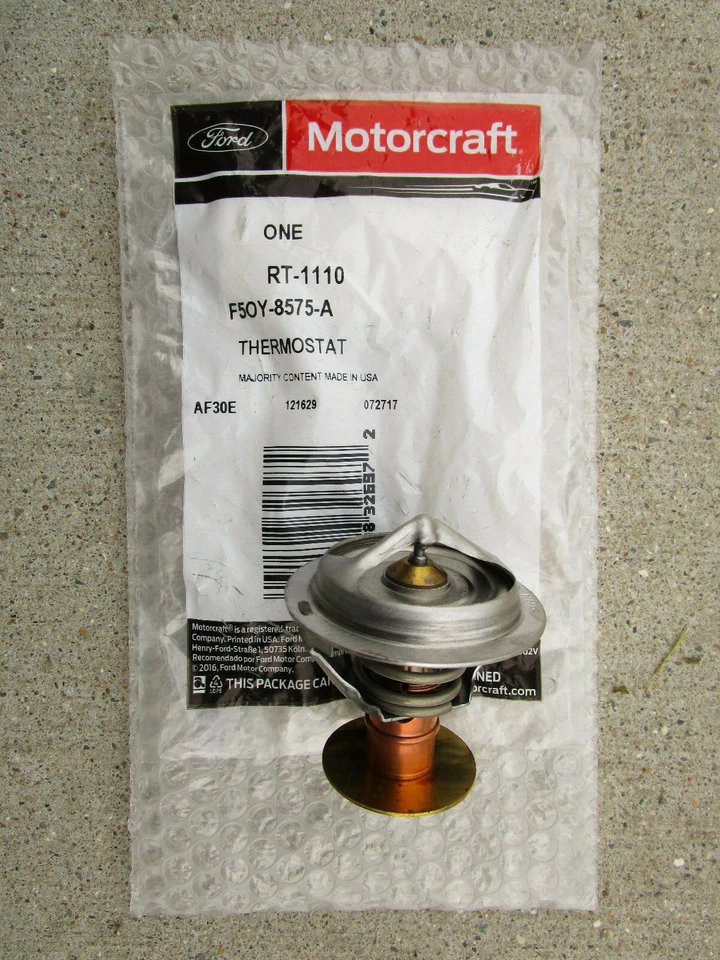 FORD F5OY-8575-A F5OY8575A MOTORCRAFT RT-1110 ENGINE COOLANT THERMOSTAT OEM NEW - Image 1 of 4