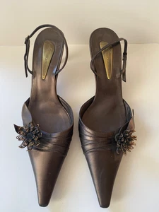 Stunning Giuseppe Zanotti Metallic Vicini Bronze  Sling back Italy 10 B - Picture 1 of 17