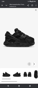 Nike Huarache Run Niños Pequeños Triple Negro Zapatos 12C - Imagen 1 de 7