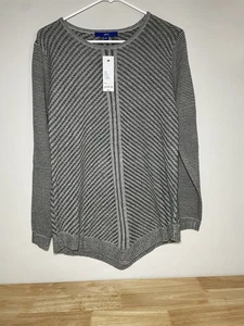 NWT Apt 9 Womens Size M Pullover Sweater Heather Grey Long Sleeves Style 022830F - Picture 1 of 16