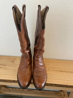 Olathe 17” Alto EE. UU. Marrón Polo Vaquero Western Ranch Botas Talla 10 B Foto 1 de 4