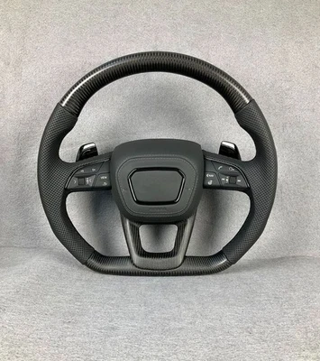 Metta Carbon Fiber Steering wheel Frame+Cover for Audi Q7 SQ7 SQ5 SQ7 SQ8 RS3 A4 - Image 1 of 4