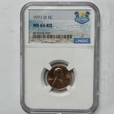 1971 D 1C Lincoln Cent NGC MS 66 RD Memorial Penny - Image 1 of 4