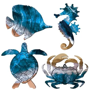 Summer Coastal Wall Decor Beach Wall Art Decor Sea Turtle Seahorse Crabs Fish... - Picture 1 of 7