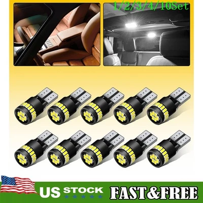 T10 501 LED Car Light White Bulb Error Free Canbus Xenon W5w Sidelight 1~10Set - Image 1 of 4