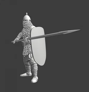Northern Crusades Miniatures Medieval Russian Spear Infantry w/ Shield Saga 28mm - Bild 1 von 1