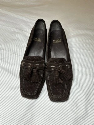 MOCASINES STUART WEITZMAN MUJER TALLA 6 MARRÓN GAMUZA SIN CORDONES BORLAS ESTRECHAS Foto 1 de 4