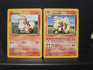 Juego base Arcanine 23/102 Growlithe 28/102 WOTC HP - Imagen 1 de 2