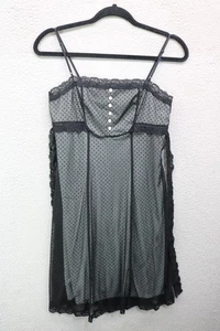 Vintage Charlotte Russe schwarz Netz transparent Babydoll Kleid-Medium-Y2K-Goth-witchy - Bild 1 von 12