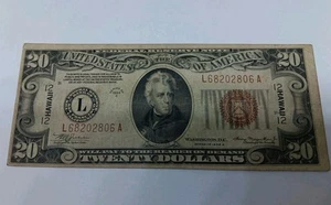 $20 1934 A Hawaii WWII Emergency Issue  Federal Reserve Note - Picture 1 of 2