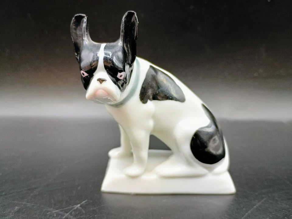 Boston Terrier Bulldog Francés Heubach Alemania PERRO 5" 9891 Estatuilla Marcada Raro Foto 1 de 4