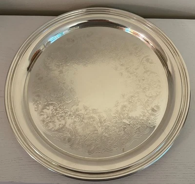 Винтажный посеребренный круглый поднос 10 дюймов - Concord от International Silver Co 6470 - Изображение 1 из 4