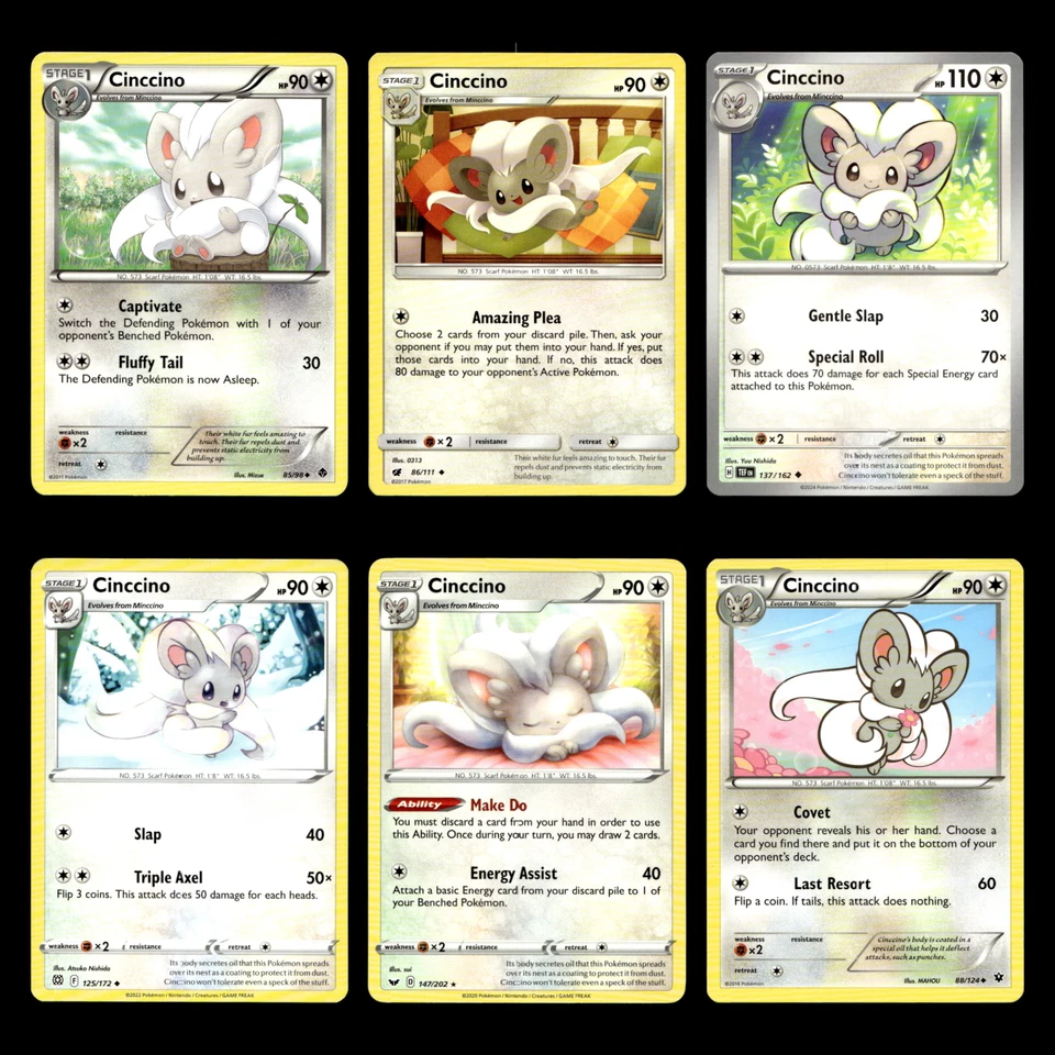 6x Cinccino Lot 85 Black White Emerging Powers Pokemon Cards Collection Set TCG - Image 1 of 2