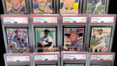 Juego completo de béisbol Leaf 1985 - con 22 tarjetas graduadas (ver lista Desc 4) Foto 1 de 4