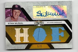 2008 Triple Threads Stan (the man) Musial Autograph and game relics HOF 5/9 - Picture 1 of 2