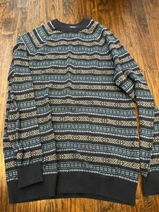 OLD NAVY Herren Langarm Rundhalsausschnitt Strick gebänderter Taillenpullover BLAU Größe L GROSS - Bild 1 von 3