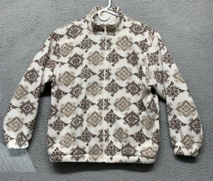 Alfred Dunner Snowflake Fleece Full Zip Jacket Jeweled Women's PS 2-Pockets - Picture 1 of 12