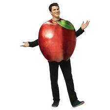 Adult Get Real Red Apple Teacher Healthy Snack Food Costume GC 6830
