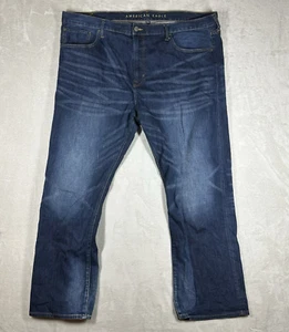 American Eagle Jeans Mens 44x32 Flex Loose Straight Leg Whiskers Faded - Picture 1 of 15