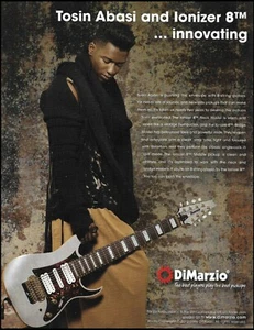 Tosin Abasi tiene pastillas DiMarzio Ionizer 8TM en guitarra Ibanez 2012 impresión de anuncio - Imagen 1 de 3