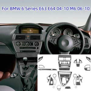 34pcs Carbon Fiber Full Interior Sticker Trim Set For BMW 650i 645Ci E63 E64 - Picture 1 of 17