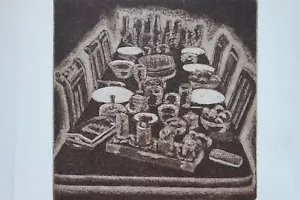 Aquatinta-Radierung „Raclette“, original signiert T. Ehmke, 2025 - Bild 1 von 4