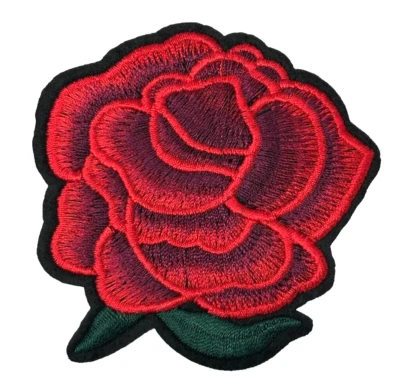 Patch Sew On Iron On Embroidered Clothing Hats Jackets Coat  ROSE FLOWER A158 - Image 1 of 3