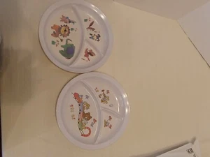 Vintage Noritake Melamin Geschirr Kinder 2 geteilte Teller Tiere Japan - Bild 1 von 7