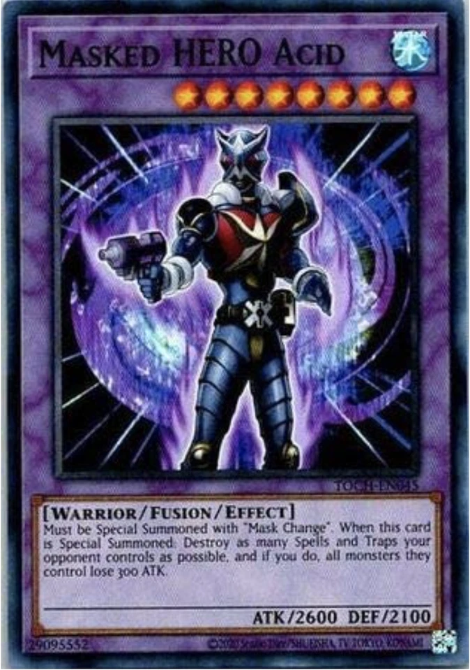Yu-Gi-Oh! - Masked Hero Acid - TOCH-EN045 - Super Rare - UL - NM/M - NEW - Image 1 of 1