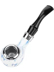 Tubo de baquelita curvado de porcelana azul y blanco ovalado estilo chino de 6,4 pulgadas - Imagen 1 de 7