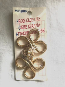 New Wrights Metallic Gold Color Frog Closure Large 3-1/2" long - Picture 1 of 1