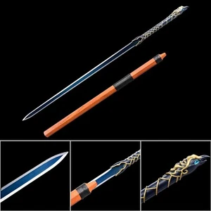 105cm Handmade Katana/Redwood Scabbard/Blue Blade/Fighting Master/Real Sword - Picture 1 of 10