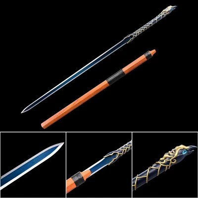105cm Handmade Katana/Redwood Scabbard/Blue Blade/Fighting Master/Real Sword - Image 1 of 4