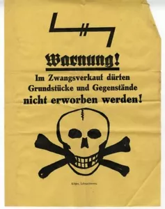 39335 - Kämpfe im Osten 1919. Farbiger Anschlag Warnung. Im Zwangsverkauf dürfe - Bild 1 von 1