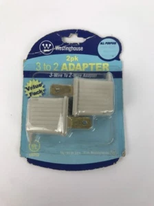 WESTINGHOUSE 3 TO 2 ADAPTER 3-WIRE TO 2-WIRE ADAPTER 2 IN PACK - 3 PRONGS TO 2 - Picture 1 of 3