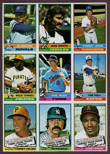 1976 Topps Uncut Panel #27 Willie Stargell, Tommy John, Grich Foli, Traded Bonds - Picture 1 of 2