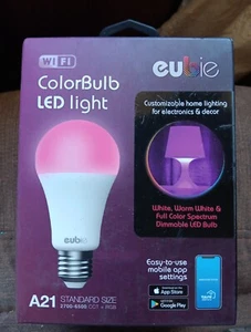 Eubie Wifi Color Bulb LED Light A21 Bulb Sealed Box - Picture 1 of 4