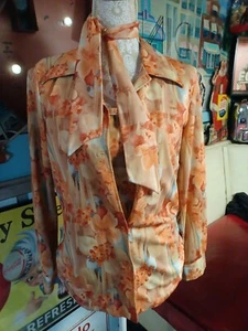 True Vintage 70er Polyester Damen 3 Stück Shirt Schal Tank Mid Century MOD 16 - Bild 1 von 12