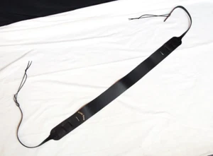 GOLD TONE Leather Cradle Strap for BANJO Black NEW 2.5" wide - Picture 1 of 4