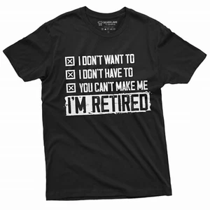 Retirement T-shirt Mens Retired Dad Mom Grandpa Grandma Shirt Funny Gift Tee - Picture 1 of 8
