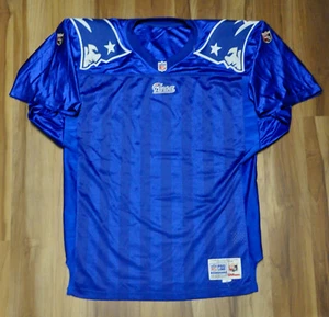New England Patriots Blank Wilson Jersey Authentic Blue NFL Sewn Men 50 XL - Picture 1 of 9
