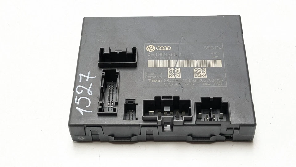 AUDI A8 SEAT MEMORY CONTROL MODULE ECU FRONT LEFT SIDE 4H0959760D D4 4H 2012 - Image 1 of 4