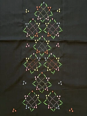 Tela de lavado y desgaste Ramie Tetoron gris bordada vintage de 2,9 yardas Foto 1 de 4