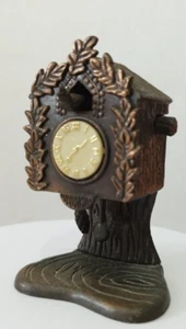 Miniature Pencil Sharpener Antique Metallic Cuckoo Clock - Picture 1 of 9