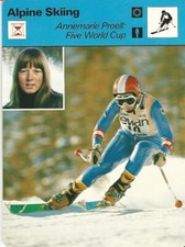 1977-79 Sportscaster Card, #04.13 Alpine Skiing, Annemarie Proell