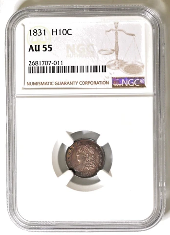 1831 Capped Bust Half Dime H10C NGC AU 55 Cover