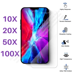 Lot Clear Tempered Glass For iPhone 16 15 14 13 12 11 XR 8 7 6 Screen Protector - Picture 1 of 17