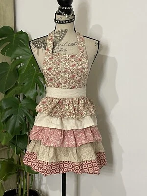 Delantal retro vintage con volantes con retazos delantal coqueta de hadas Foto 1 de 4