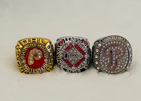 Philadelphia Phillies Championship 3 Ring Set, 1980, 2008, 2009, 🇺🇸 SHIP Cover